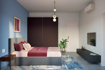 Classic Brown Wardrobe Design With Sliding Doors